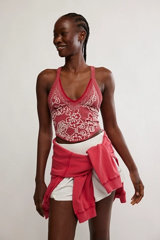 Free People Movement DAY DREAM COLORBLOCK CAMI / CRANBERRY COMBO