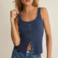Z SUPPPLY Niko Scallop Rib Tank Top Twilight Blue
