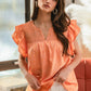 Brianna Orange Ruffle Top