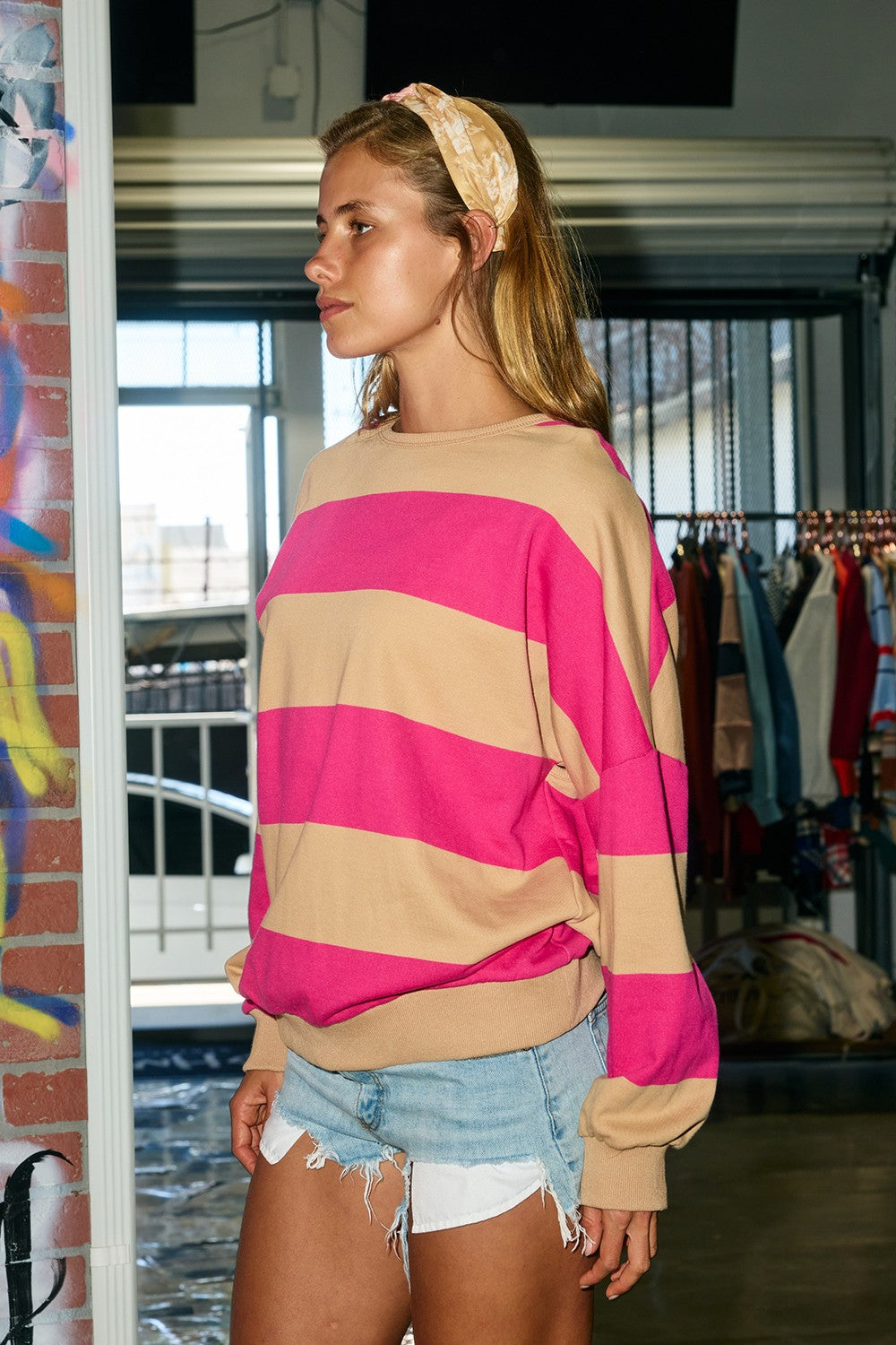 Briar Striped Cut Out Top