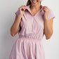 Mauve Peony quarter zip romper