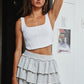 Blaire Grey Ruffle Mini Skirt