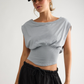 LIGHT OF DAY BANDED TEE / HEATHER GREY