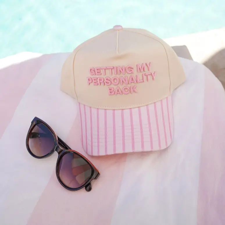 Getting My Personality Back - Pink Stripe Trucker Hat