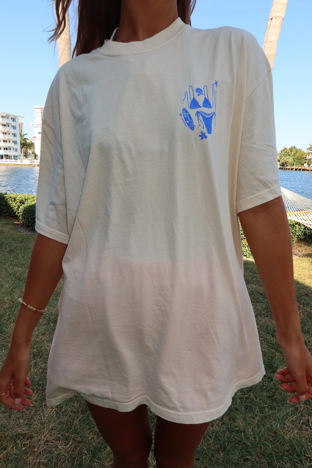 Ivory Blue Swim and Surf Tee