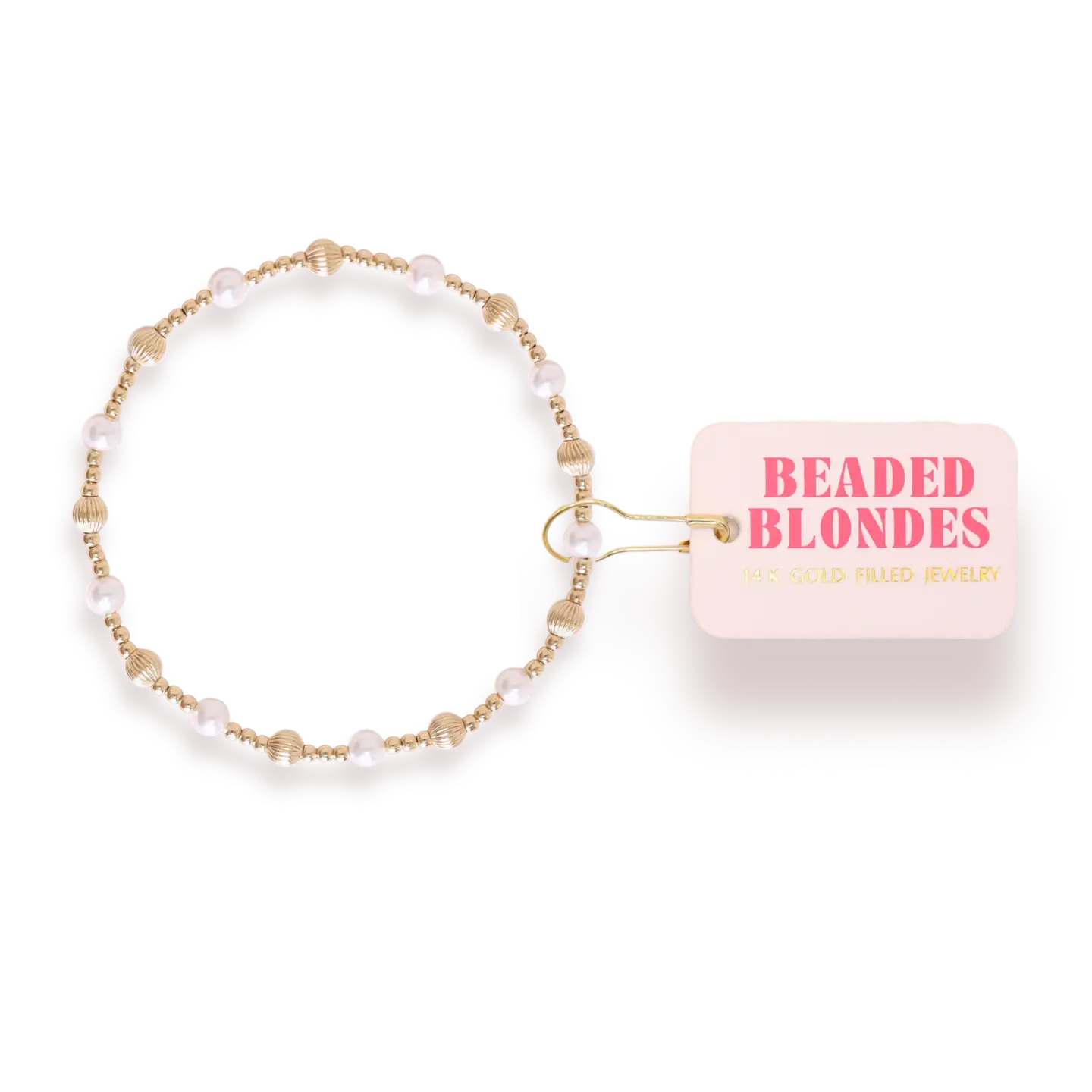 Palmer Fluted Bracelet in Pearl Standard 6.75 Inch
