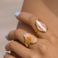 Flint 18K Gold Non-Tarnish Pink Floral Statement Ring
