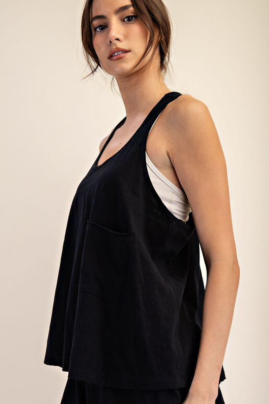 Cotton Racerback Tank black