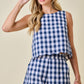 Deb Gingham Set Top Navy