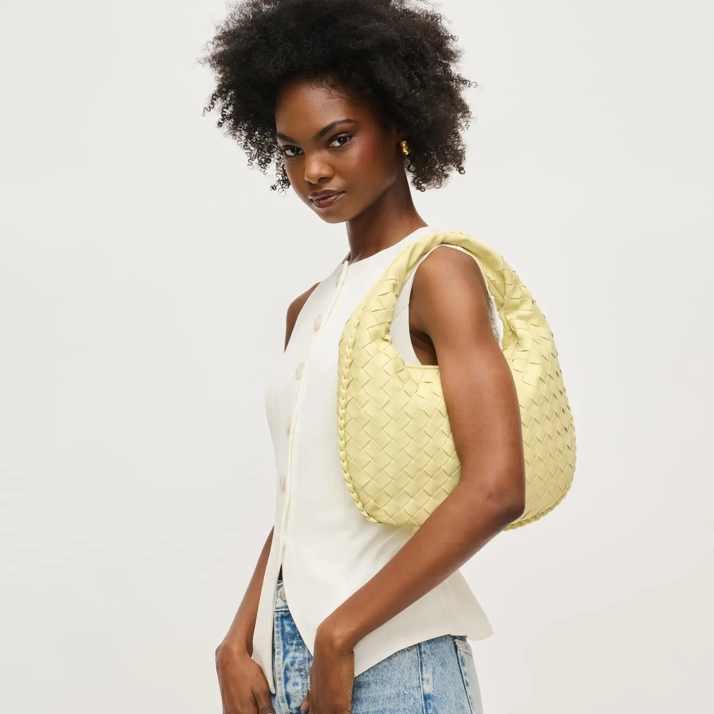 Wendy Woven Shoulder Bag Butter