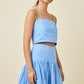Delaney Blue Dot Crop Top