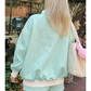 Sally Striped Oversized Mock Neck Set Green