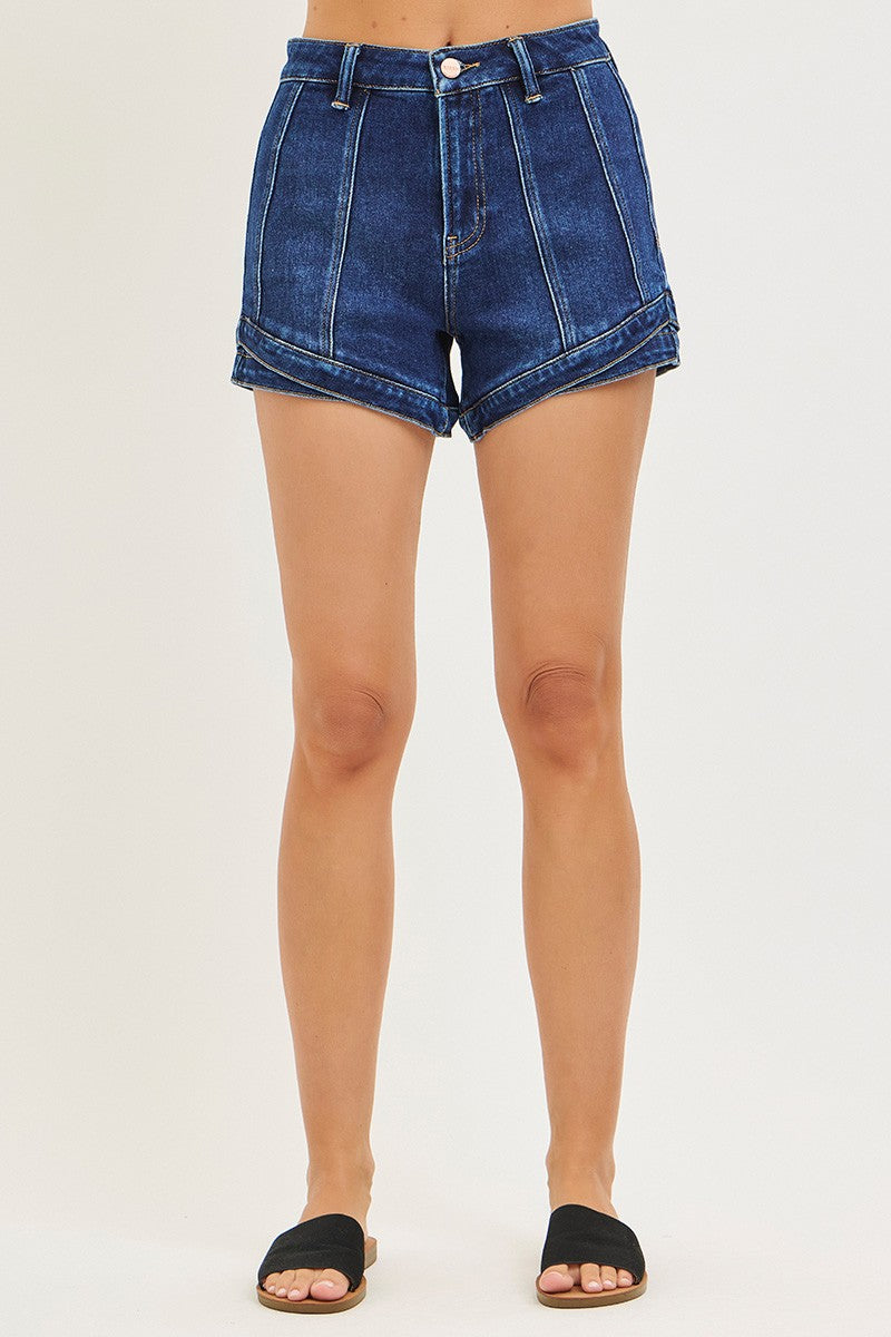 Risen High Rise Layered Hem Shorts