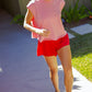 V Crossover Flared Short Red