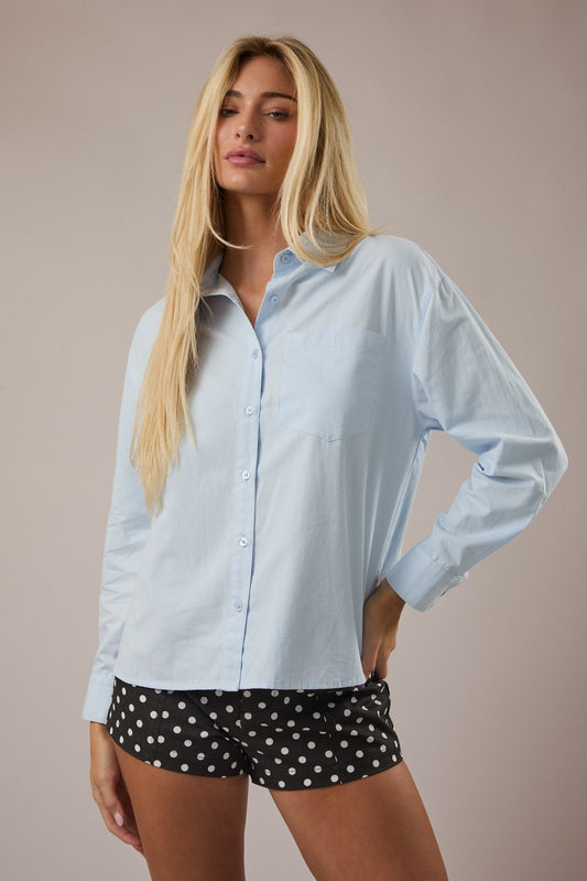 Lily Light Blue Button Down