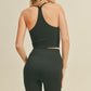 Black seamless crop tank