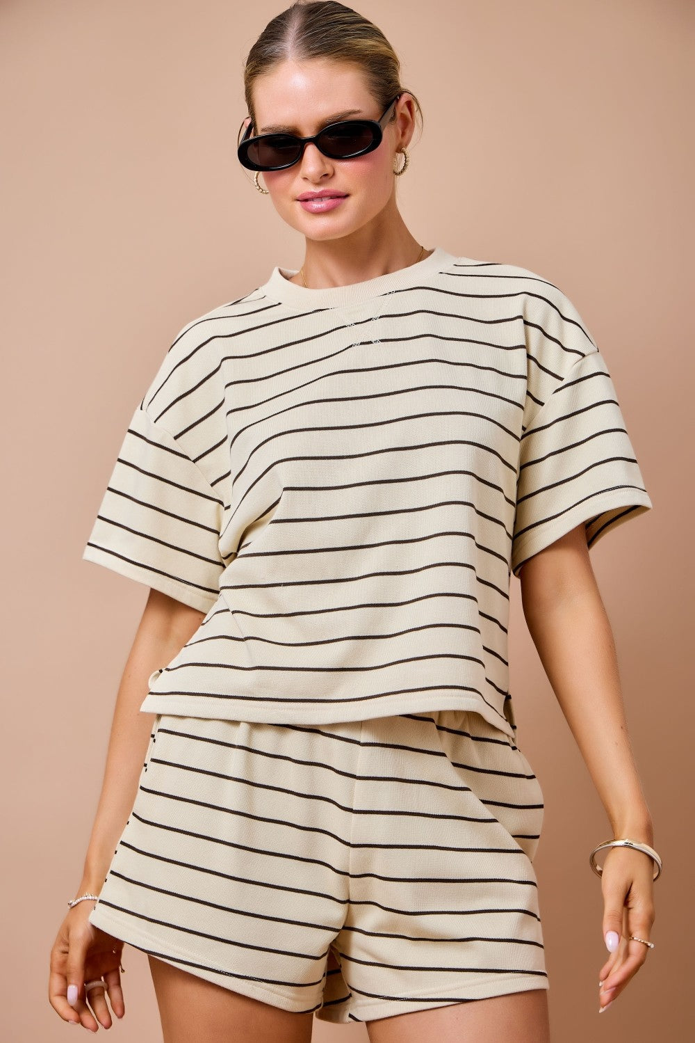 Dream Oatmeal Striped Set Top