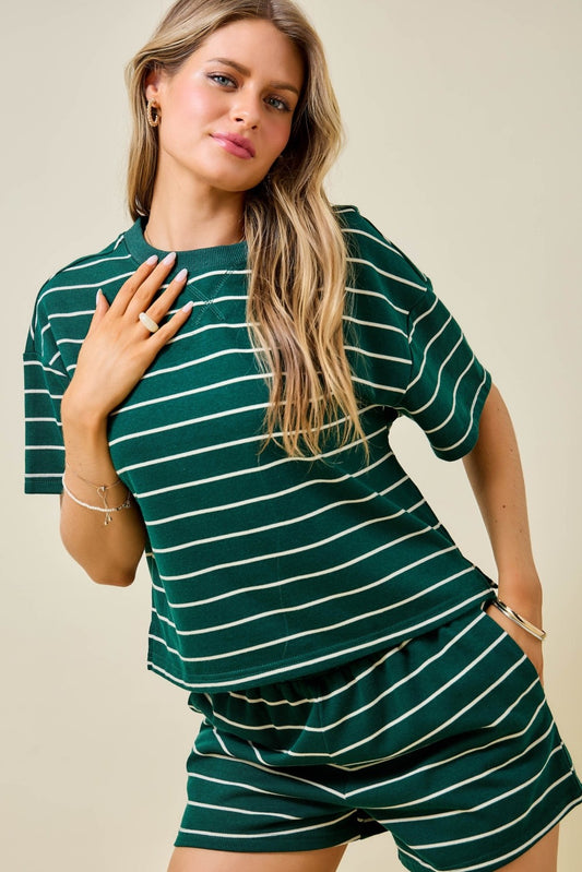 Dream Green Striped Set Top