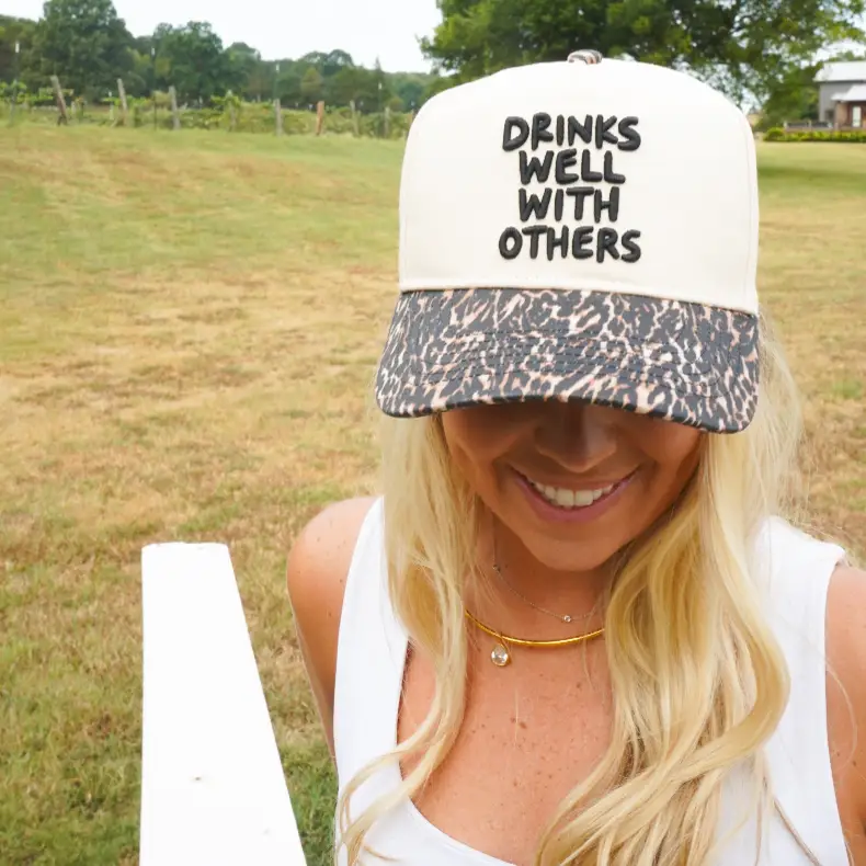Drinks Well with Others - Luxe Leopard Trucker Hat