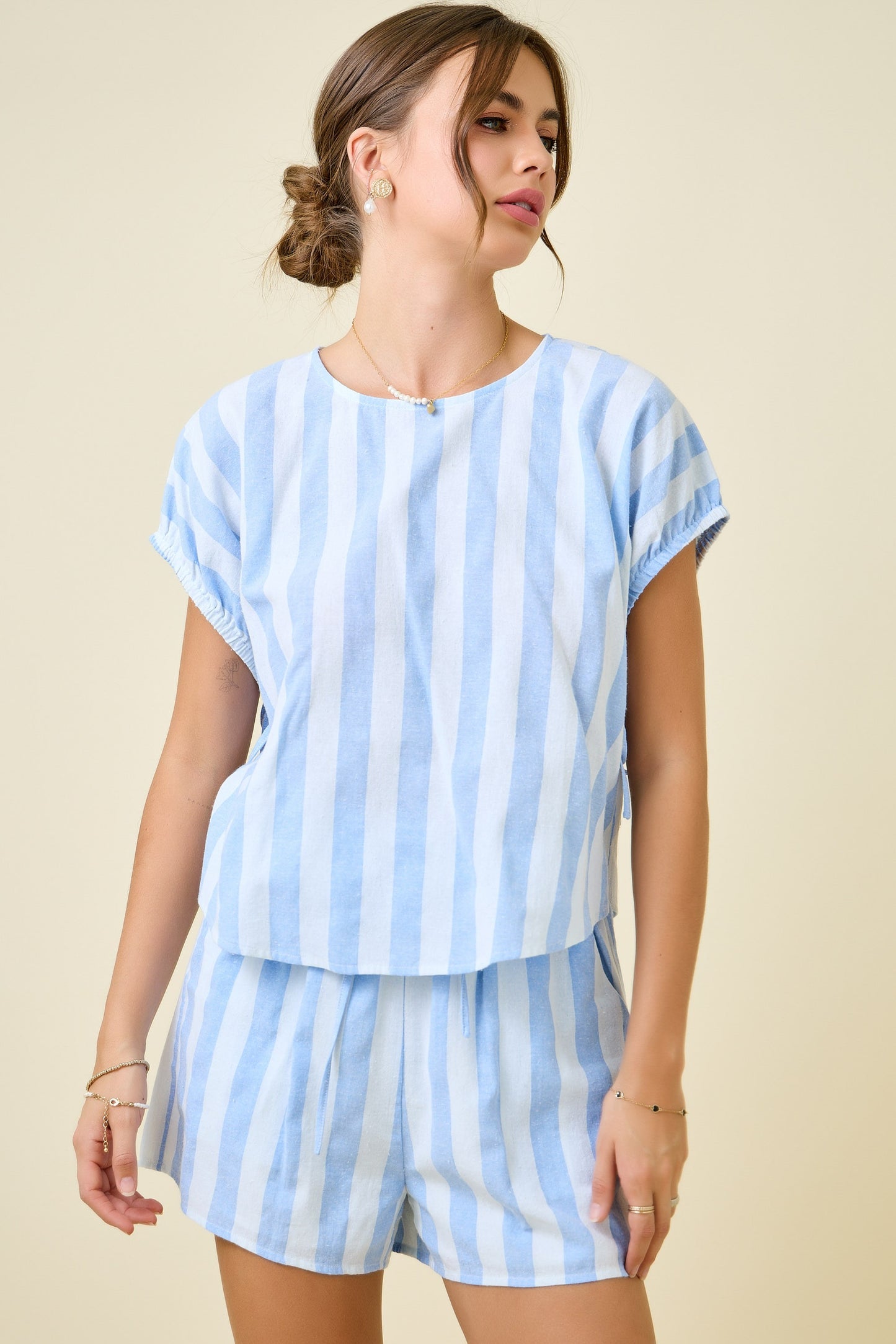 Daphne Blue Striped Set