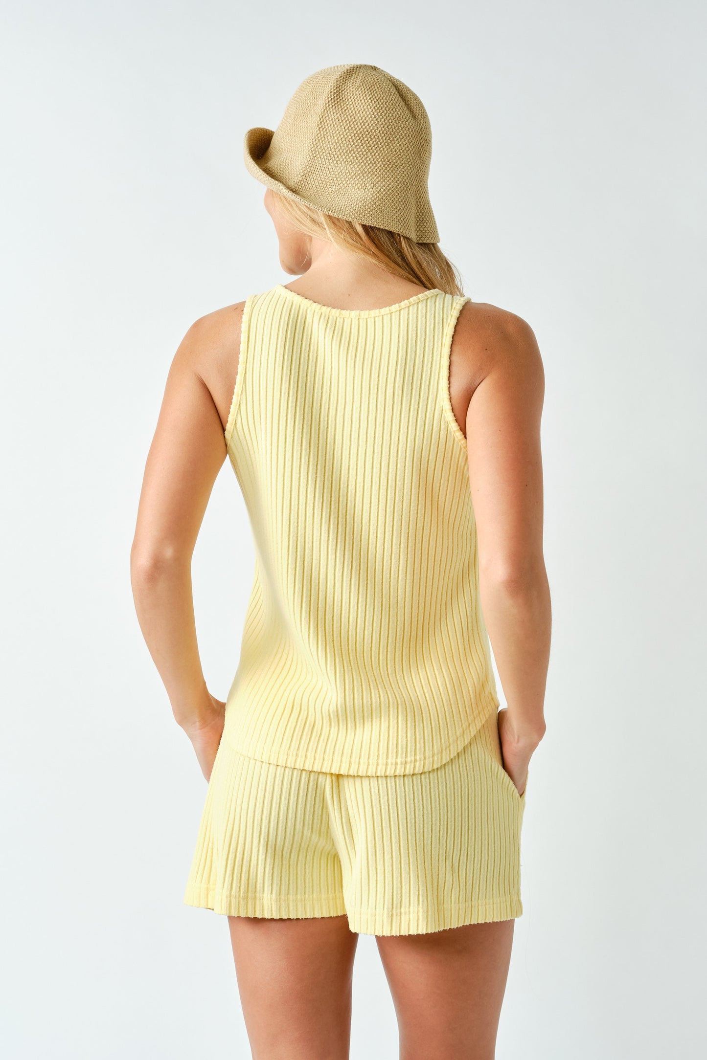 Softcore Ribbed Lounge Tank Top Yellow