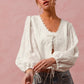 Sarah off white floral eyelet top