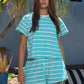 Brenda Striped Crop Top Blue