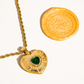 Akira 18K Gold Non-Tarnish Green Cz Heart Necklace