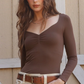 Clean Line Shirred Ls Top