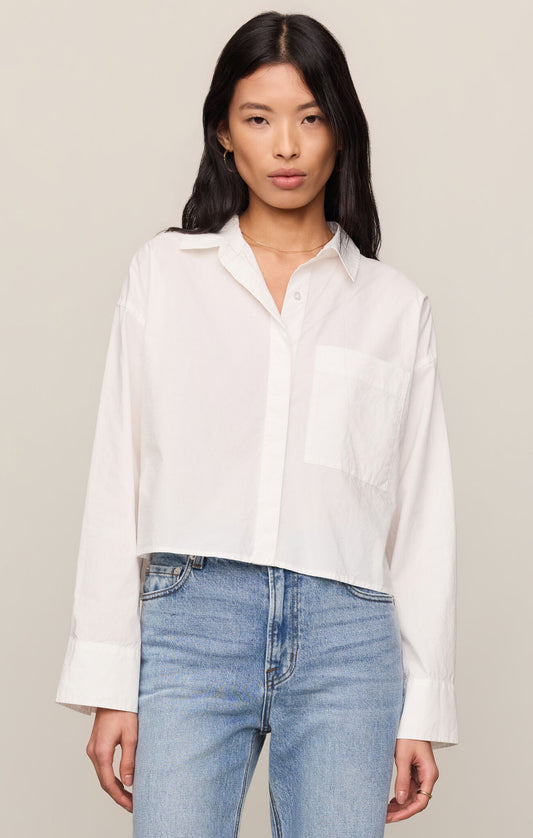 Z SUPPPLY Favorite Button Up Top White