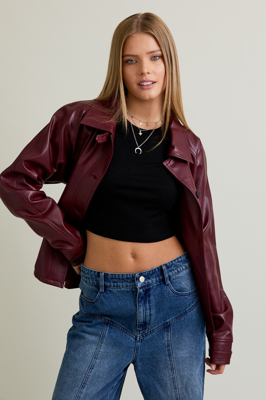 Luna Burgundy Coat