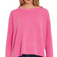 Rib Long Sleeve Tee & Shorts Set Fuchsia