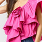 Lucy Pink One Shoulder Top