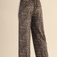 Leopard Print Velour Track Pants
