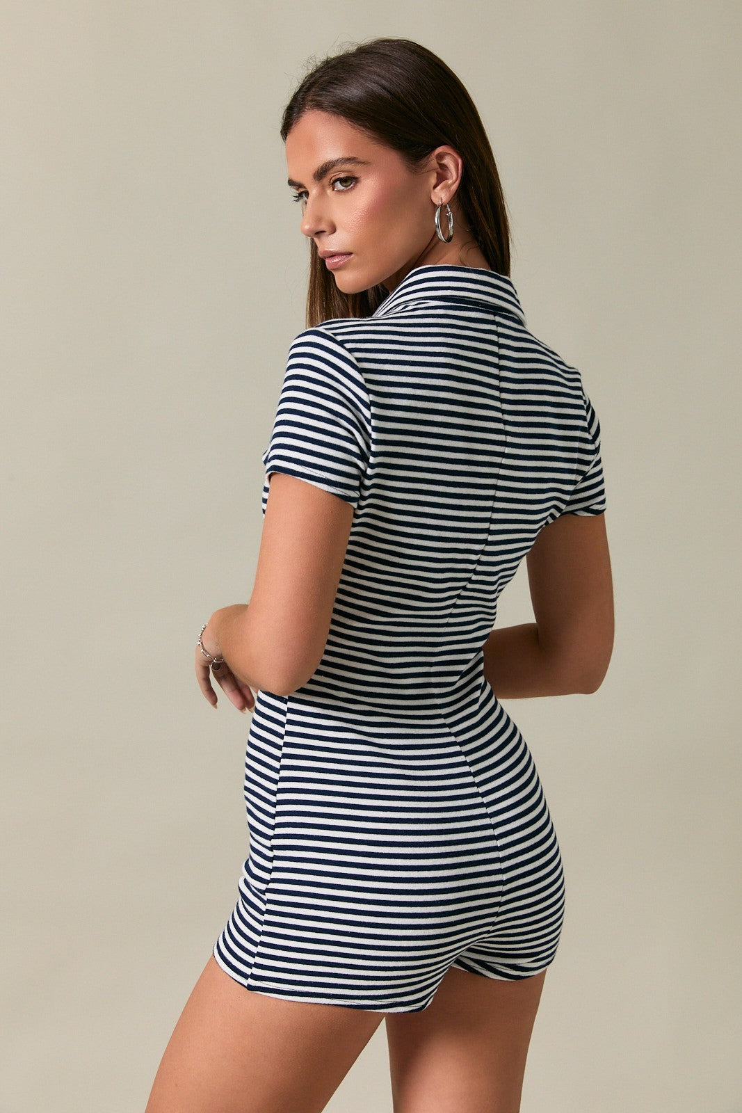 Liberty Navy Striped Romper