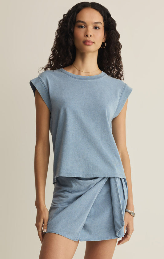 Z SUPPLY Camino Jersey Denim Top