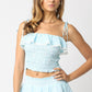 Elisa Smocked Ruffle Crop Top