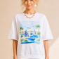 Sea Breeze Coastal Sailboat Graphic Top