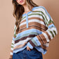 Deb Blue and Brown Striped Sweater