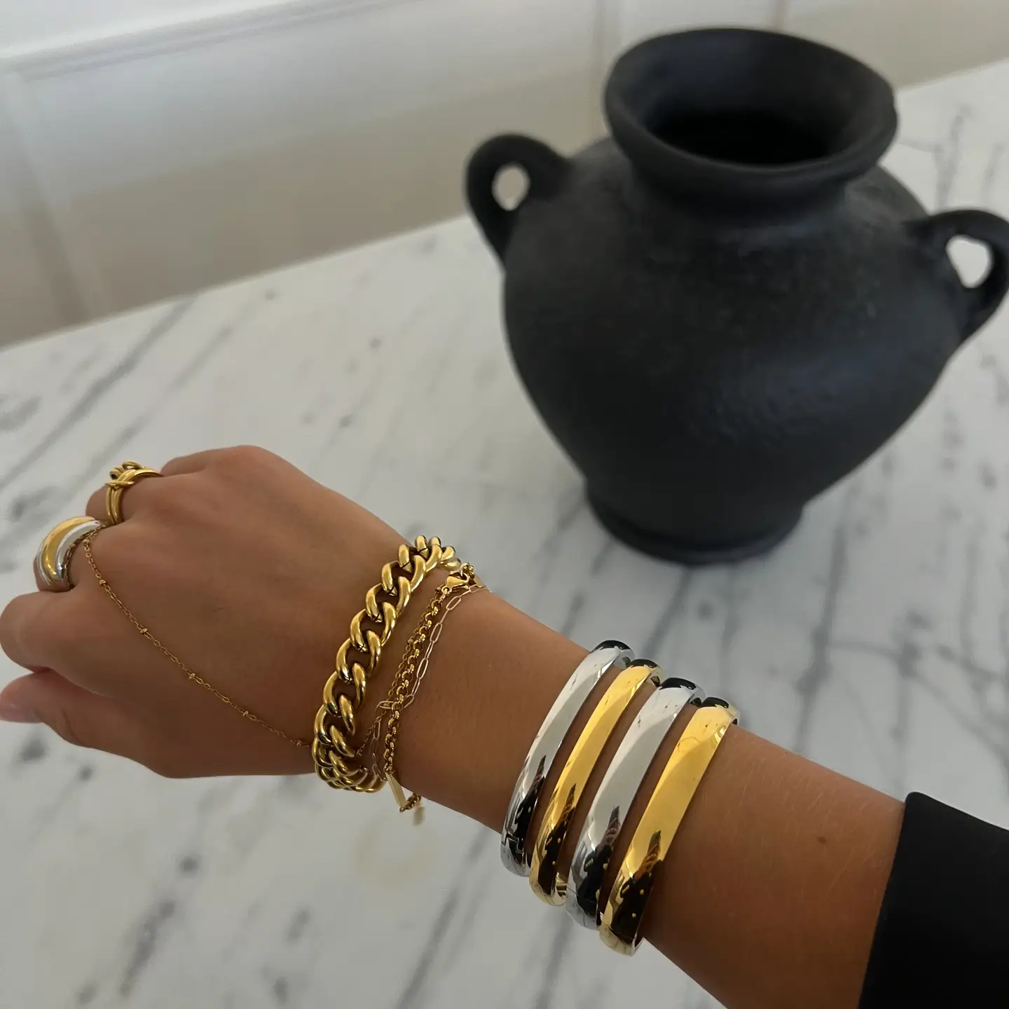 Gemma Bangle 4MM, SILVER