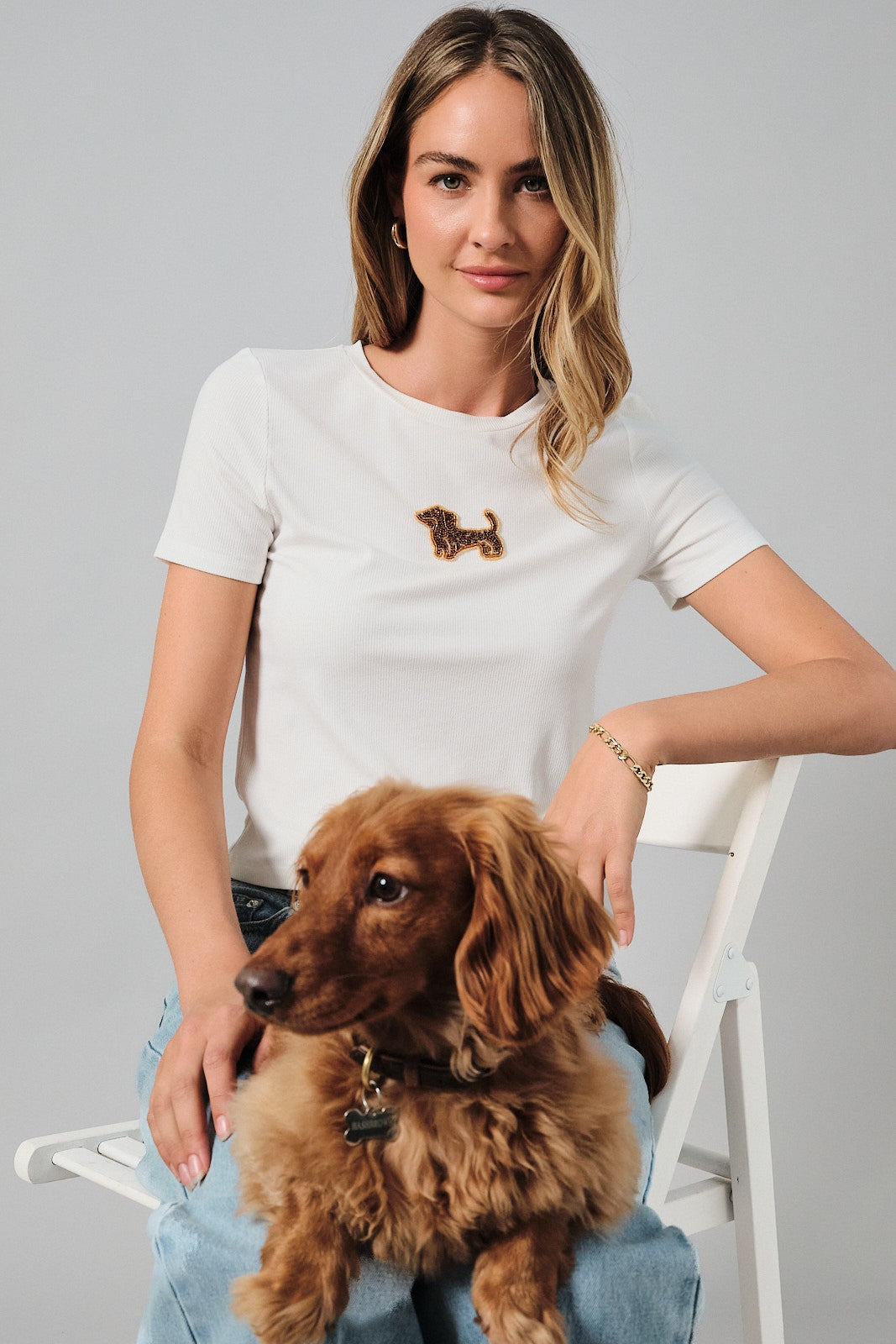 Sam White Dog Tee