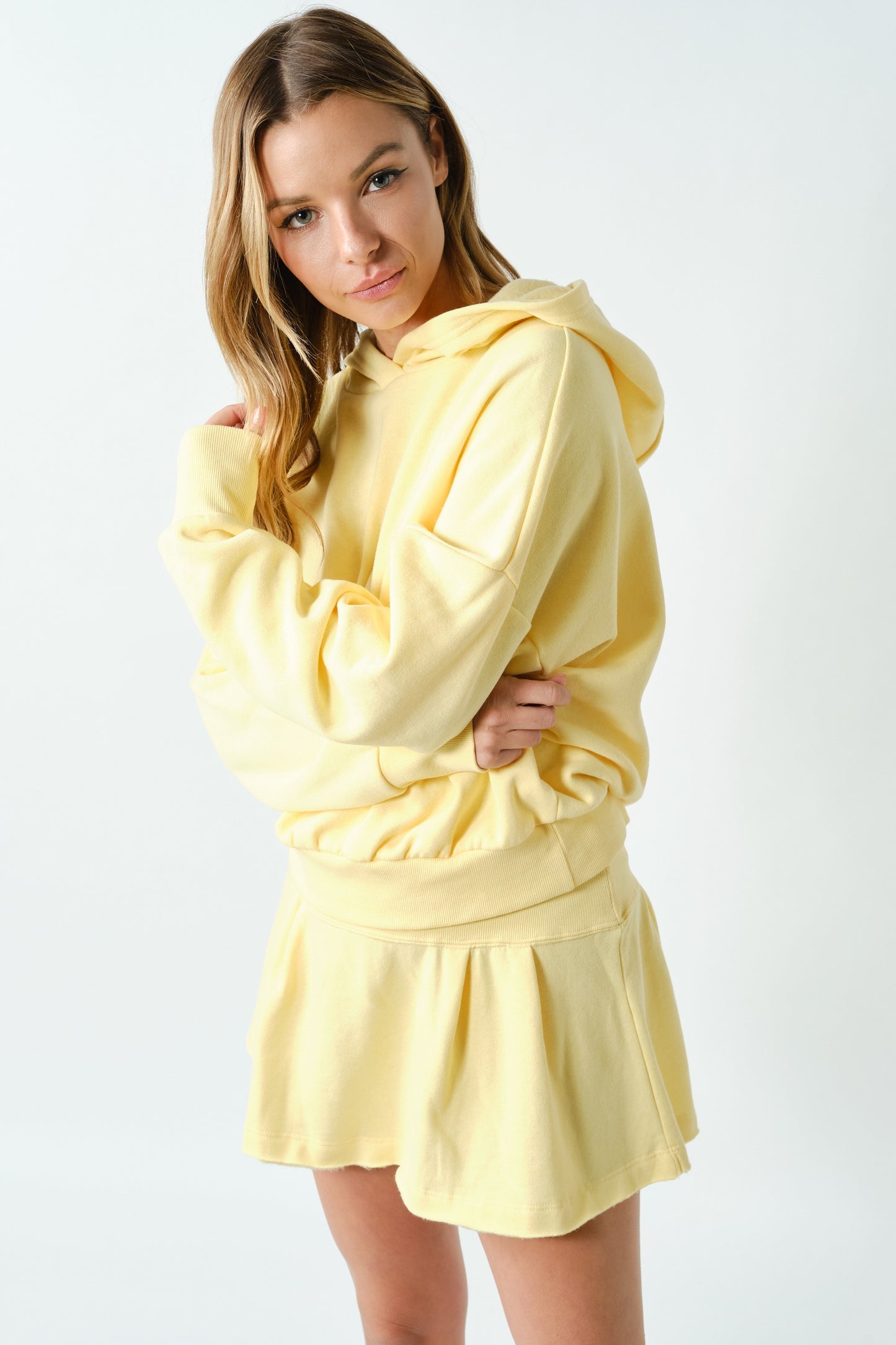Icon Sport Cotton Hoodie Set Yellow