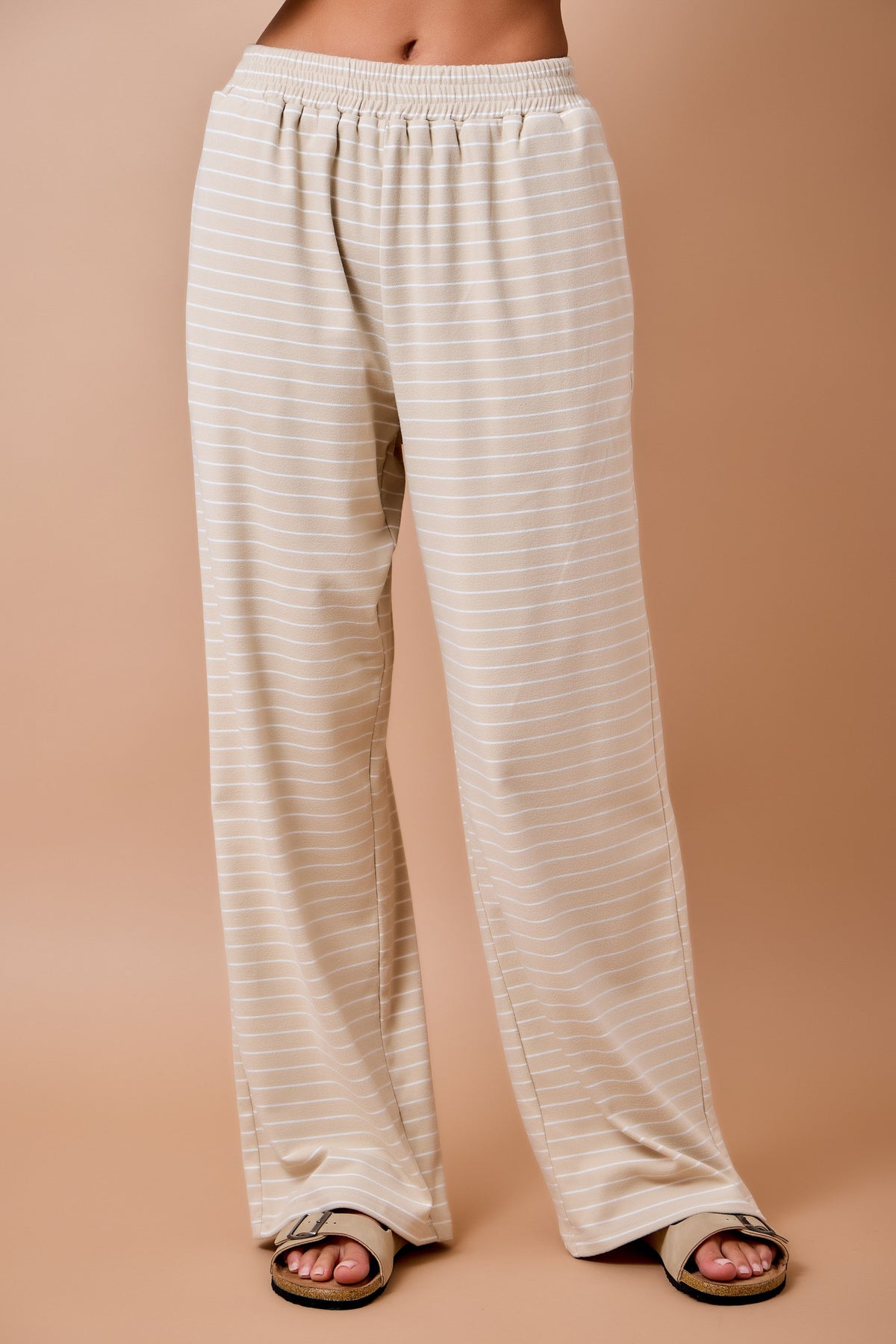 Daphne Tan Striped Pants