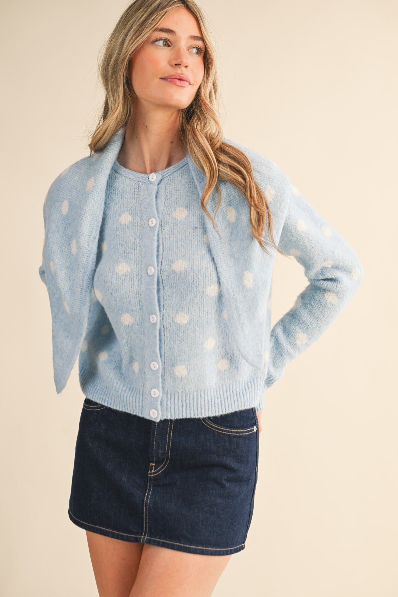 Maggie Polka Dot Sweater Cardigan