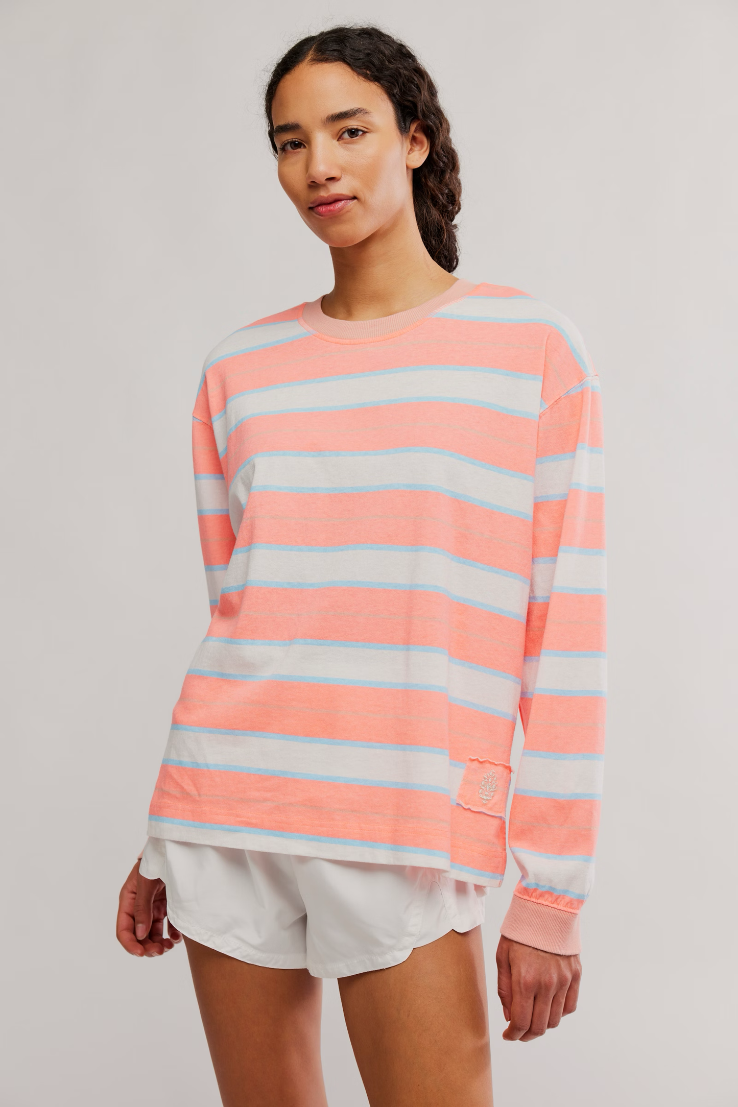 PRINTED HUSTLE LAYER / NEON CORAL COMBO