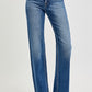 Risen High Rise Wide Leg Raw Cut Hem