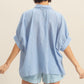 Harlow blue and white top