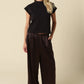 Valerie Cap Sleeve Crop Tee Black