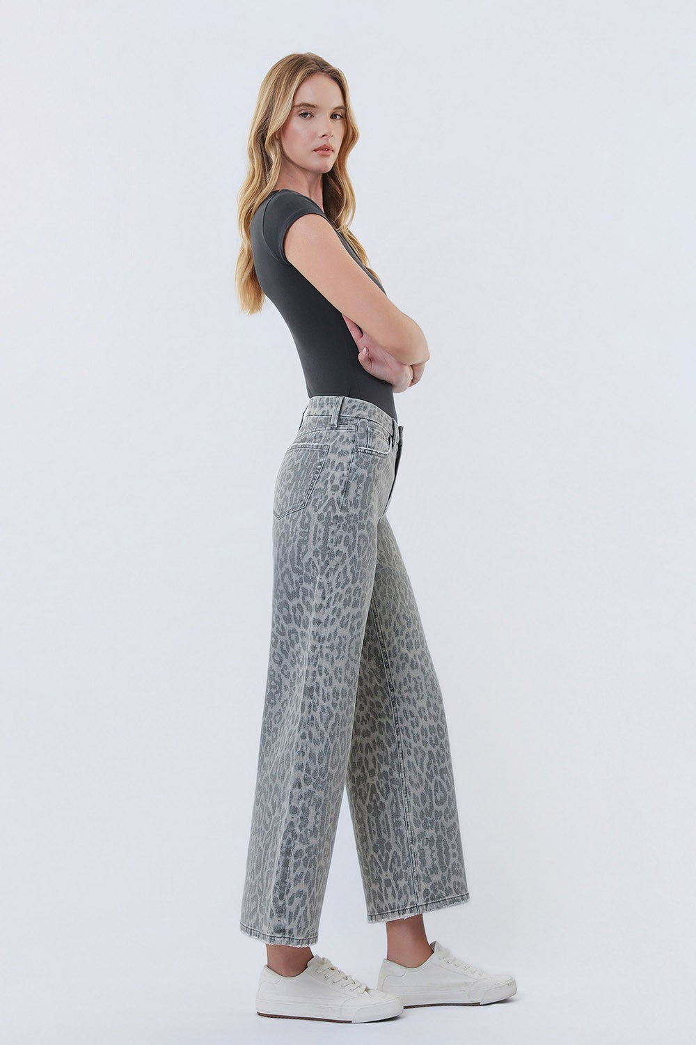 Vervet Grey Leopard Jeans