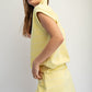 Modal Scuba Stripe V Neck Top Lemon